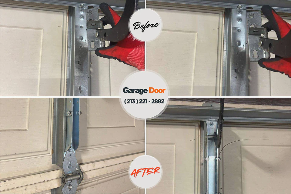 Before and after: garage door repair Sylva, NC